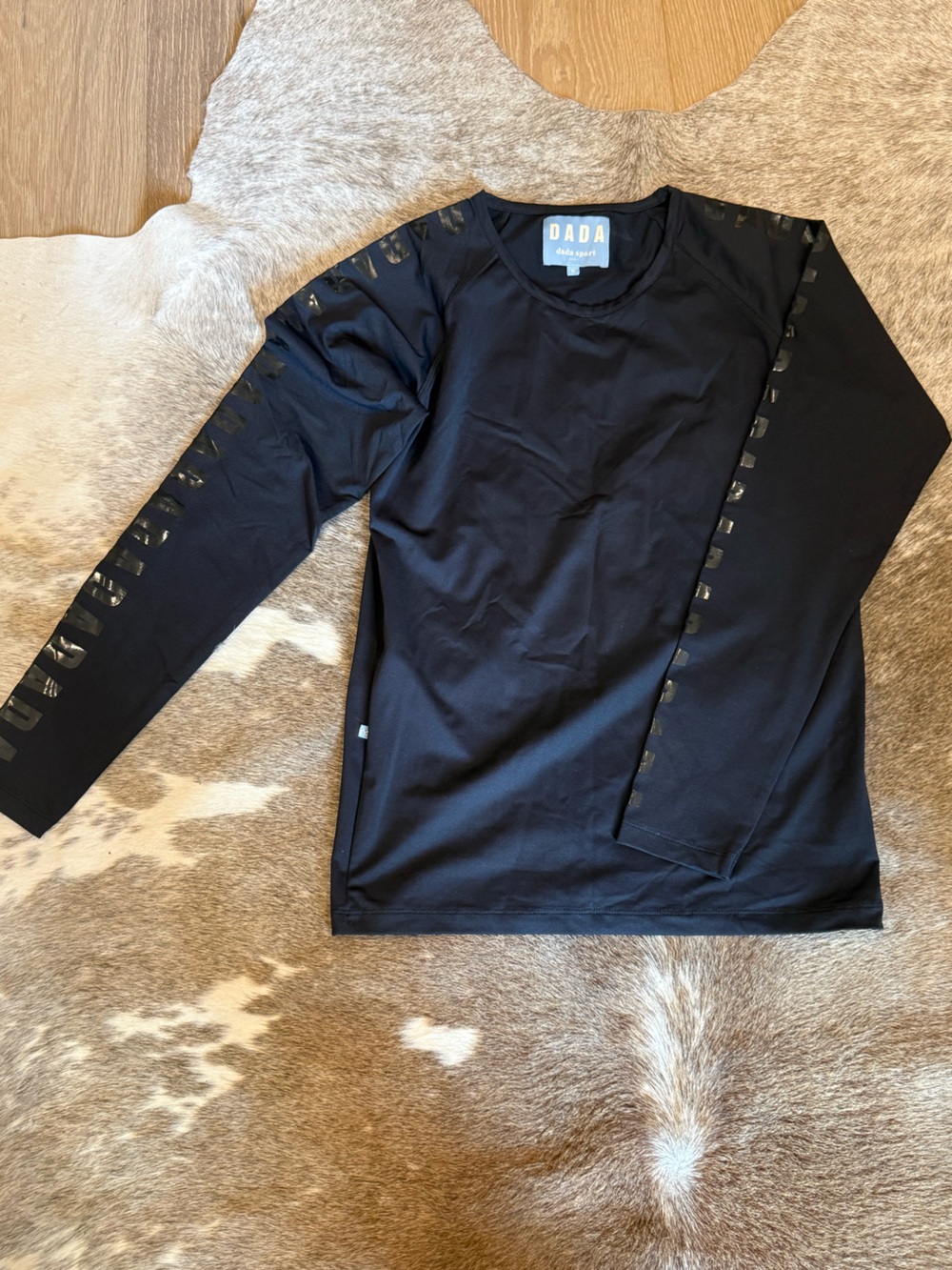 Long Sleeve Women's Tee in Black with Sleeve Logo